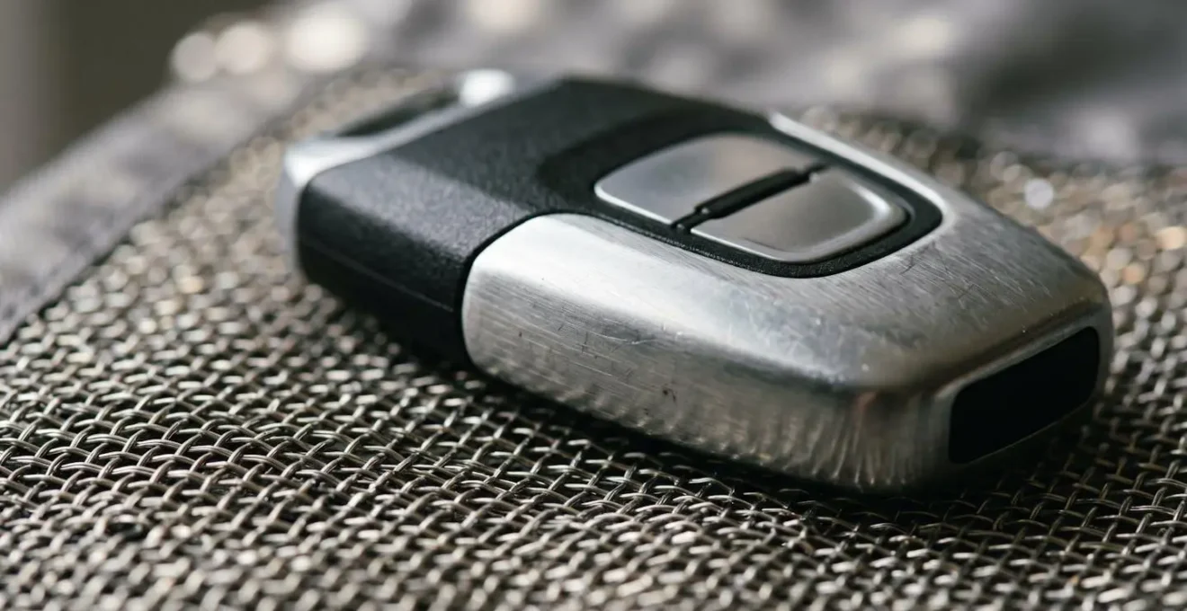 Clé de voiture électronique dans une pochette de protection anti-signal